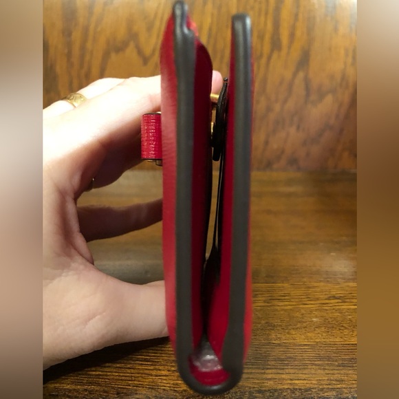 NWT-Kate Spade-Morgan-Bow🎀Embellished Sm Bifold Wallet-Perfect Cherry/Red-$118 - Picture 7 of 16